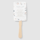 Zacht roze pioen bruiloft programma handwaaier (Voorkant)