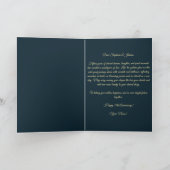 Zacht roze pioenen en goud 15e bruiloft Jubileum Kaart (Binnen)