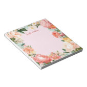 Zacht roze pioenen moderne bloem notitieblok (Schuin)