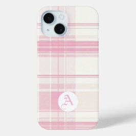 Zacht Roze Plaid Telefoonhoes iPhone 15 Case