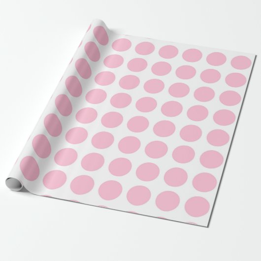 Zacht roze pooldots omslagpapier cadeaupapier (Uitgerold)