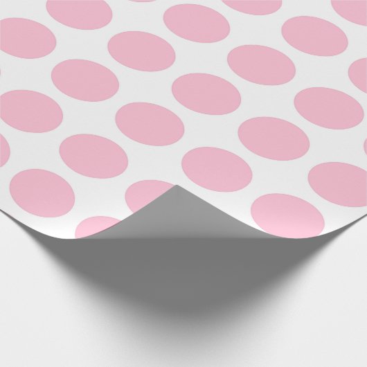 Zacht roze pooldots omslagpapier cadeaupapier (Hoek)
