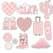 zacht roze preppy sticker (Voorkant)