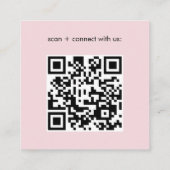 Zacht Roze QR Code Logo Vierkant Visitekaartje (Achterkant)
