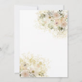 Zacht roze romantische florale goudkalligrafie kaart (Achterkant)