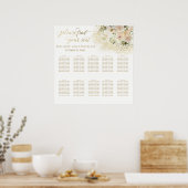 Zacht roze romantische florale goudkalligrafie poster (Keuken)