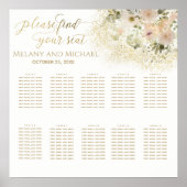 Zacht roze romantische florale goudkalligrafie poster (Voorkant)