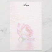 Zacht Roze Rose Stationery Briefpapier (Voorkant)