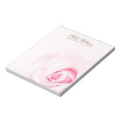 Zacht roze roze roze gepersonaliseerde naam of tek notitieblok (Linkerzijde)