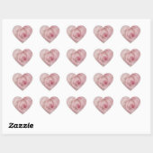 Zacht roze roze ventilator hart sticker (Vel)