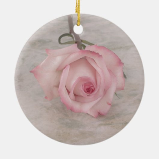 Zacht roze roze ventilator keramisch ornament (Achterkant)