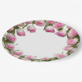 Zacht Roze Rozen Borden, 9"Rond Document Bord (Gekanteld)