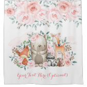 Zacht roze Rozen Bossen Douchegordijn (Voorkant)