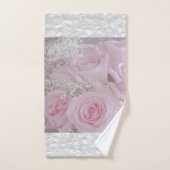 Zacht roze rozen en babyluiers bad handdoek (Handdoek)