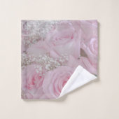 Zacht roze rozen en babyluiers bad handdoek (Wasdoekje)