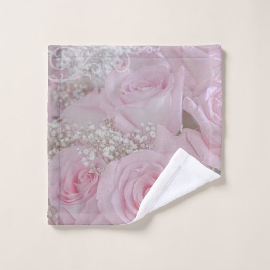Zacht roze rozen en babyluiers bad handdoek (Wasdoekje)
