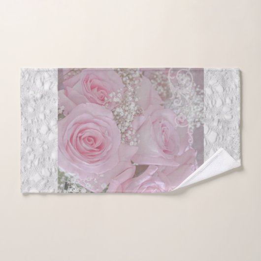 Zacht roze rozen en babyluiers bad handdoek (Handdoek)