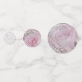 Zacht roze rozen en babyluiers confetti (Achterkanten)