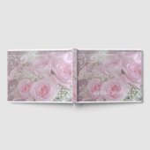 Zacht roze rozen en babyluiers gastenboek (Volledig)