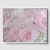 Zacht roze rozen en babyluiers gastenboek (Achterkant)