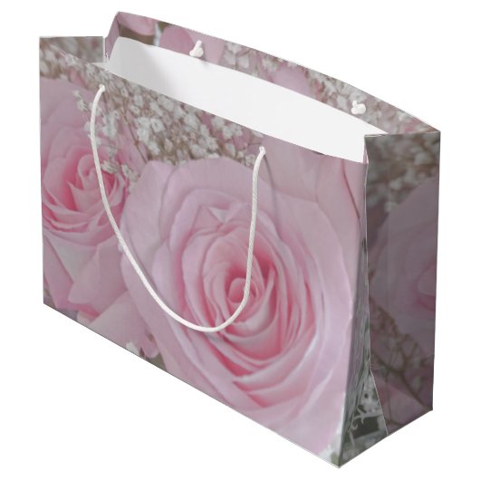 Zacht roze rozen en babyluiers groot cadeauzakje (Achterkant Gekanteld)