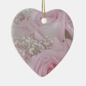 Zacht roze rozen en babyluiers keramisch ornament (Rechts)