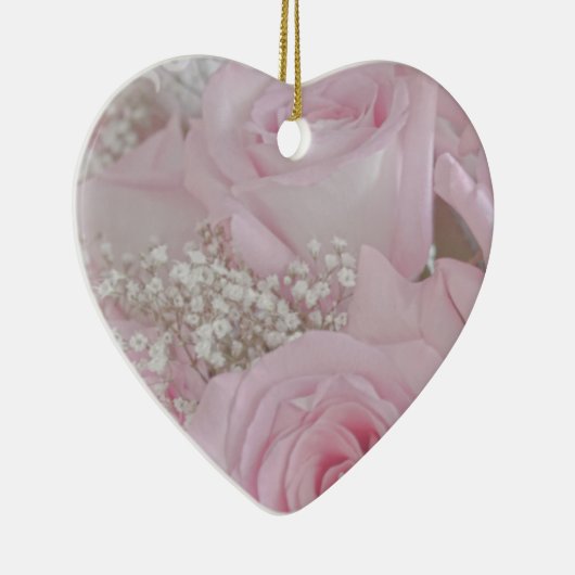 Zacht roze rozen en babyluiers keramisch ornament (Rechts)