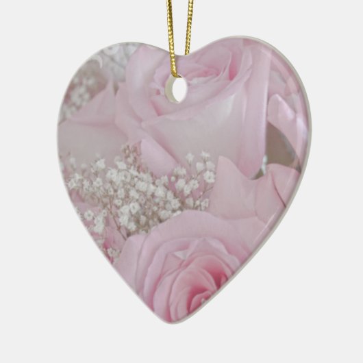 Zacht roze rozen en babyluiers keramisch ornament (Links)