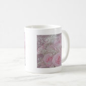 Zacht roze rozen en babyluiers koffiemok (Voorkant rechts)