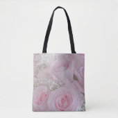 Zacht roze rozen en babyluiers tote bag (Voorkant)