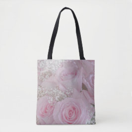 Zacht roze rozen en babyluiers tote bag