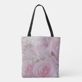 Zacht roze rozen en babyluiers tote bag (Achterkant)