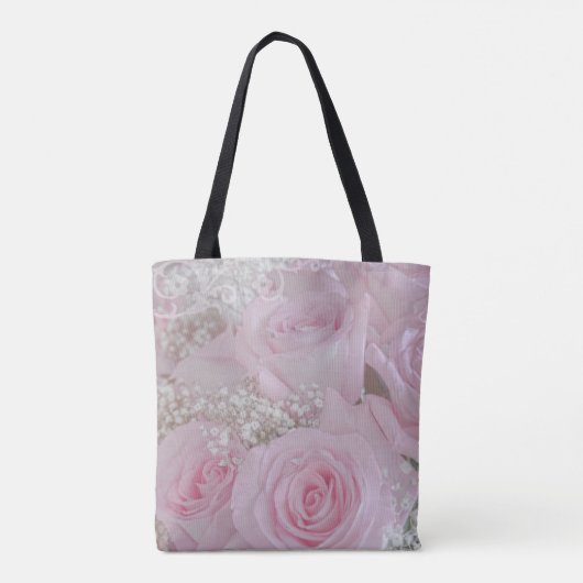 Zacht roze rozen en babyluiers tote bag (Achterkant)