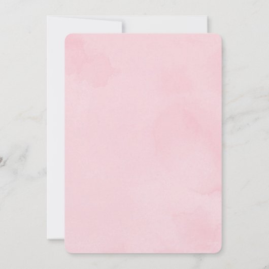 Zacht roze rozen en pompoen 1e verjaardag kaart (Achterkant)