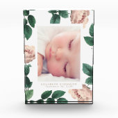 Zacht roze rozen  Floral Photo Block Lijst Fotoblokken (Voorkant)