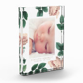 Zacht roze rozen  Floral Photo Block Lijst Fotoblokken (Links)