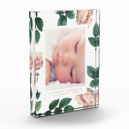 Zacht roze rozen  Floral Photo Block Lijst Fotoblokken