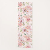 Zacht roze  rozen patroon badhanddoekset yogamat (Voorkant)