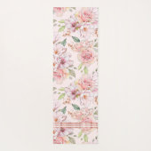 Zacht roze  rozen patroon badhanddoekset yogamat (Achterkant)
