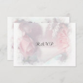 Zacht roze rozen weddenschap RSVP (Voorkant / Achterkant)