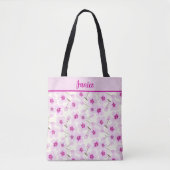 Zacht roze Sakura Cherry Blossom Design Tote Bag (Voorkant)