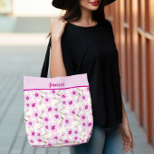 Zacht roze Sakura Cherry Blossom Design Tote Bag