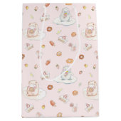 Zacht Roze Schaap & Pinguïn Dessert Patroon Medium Cadeauzakje (Voorkant)