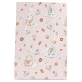 Zacht Roze Schaap & Pinguïn Dessert Patroon Medium Cadeauzakje (Achterkant)