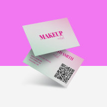 Zacht Roze Schilderij Abstract QR Code Visitekaart