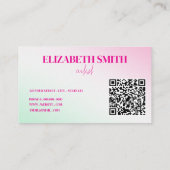 Zacht Roze Schilderij Abstract QR Code Visitekaart Visitekaartje (Achterkant)