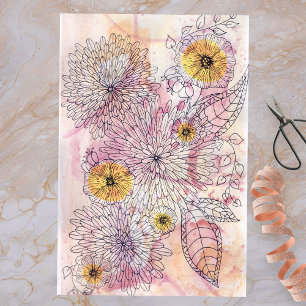 Zacht Roze Sinaasappel Artistieke Waterverf Ink Li Tissuepapier