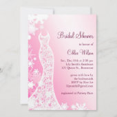 Zacht Roze Snowflakes Bridal Shower Invitation 2 Kaart (Voorkant)