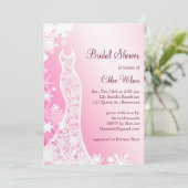 Zacht Roze Snowflakes Bridal Shower Invitation 2 Kaart (Staand voorkant)