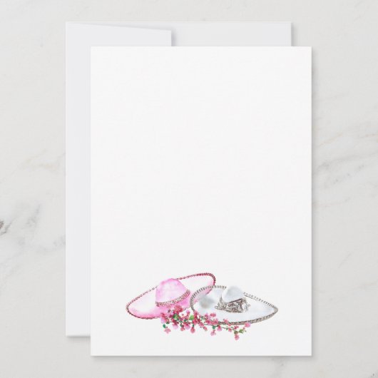 Zacht Roze Sombrero Bougainvillea Bloemen Huwelijk Kaart (Achterkant)
